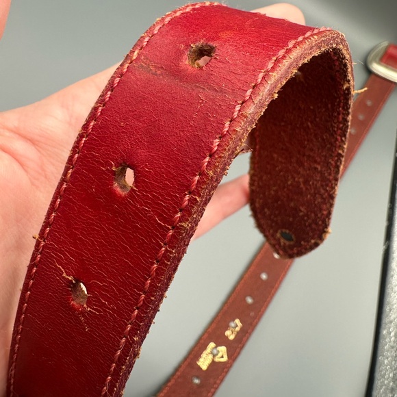VTG Red Leather Belt with Silver Tone Heart Accents Made in Mexico 29.5”-33.5” - Picture 11 of 15